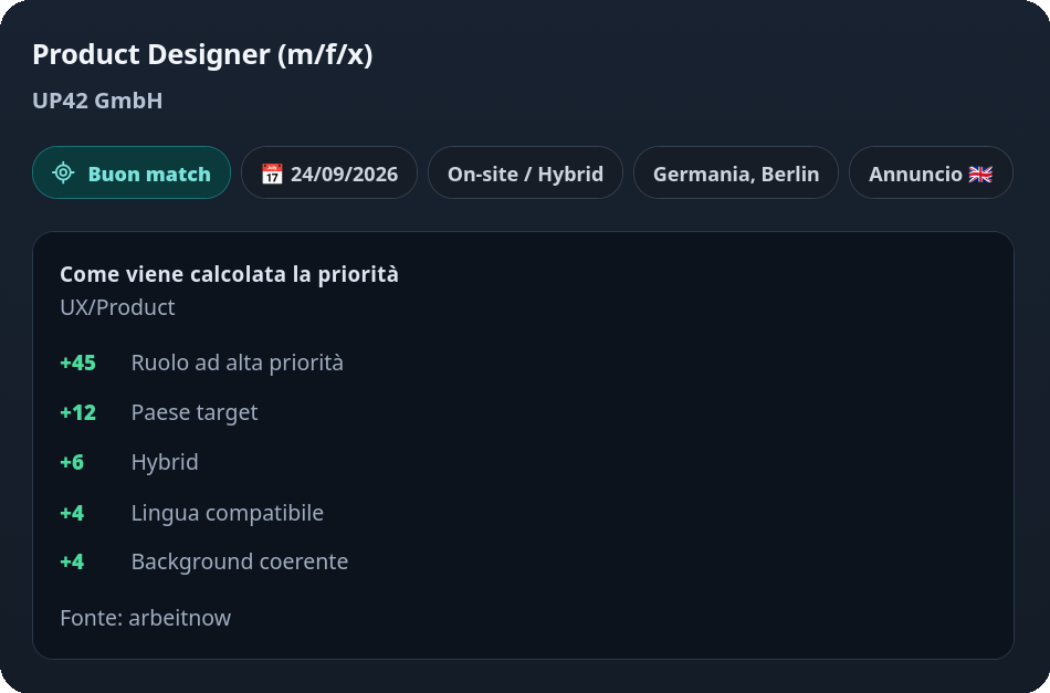 Expanded JobBot opportunity showing the factors behind its match priority